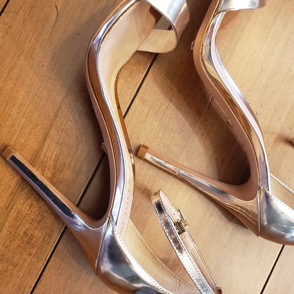 Donating By Sunday: Schutz Gold High Heel Sandals - Picture 2 of 5